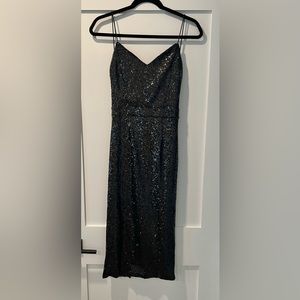 Confidence Black Sequin Bodycon Midi Dress - Lulu’s